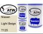 Preview: Nissan, Light Beige, T125: 500ml Lackdose + 500ml Klarlack + 250ml Härter - Set, von ATW Autoteile West.